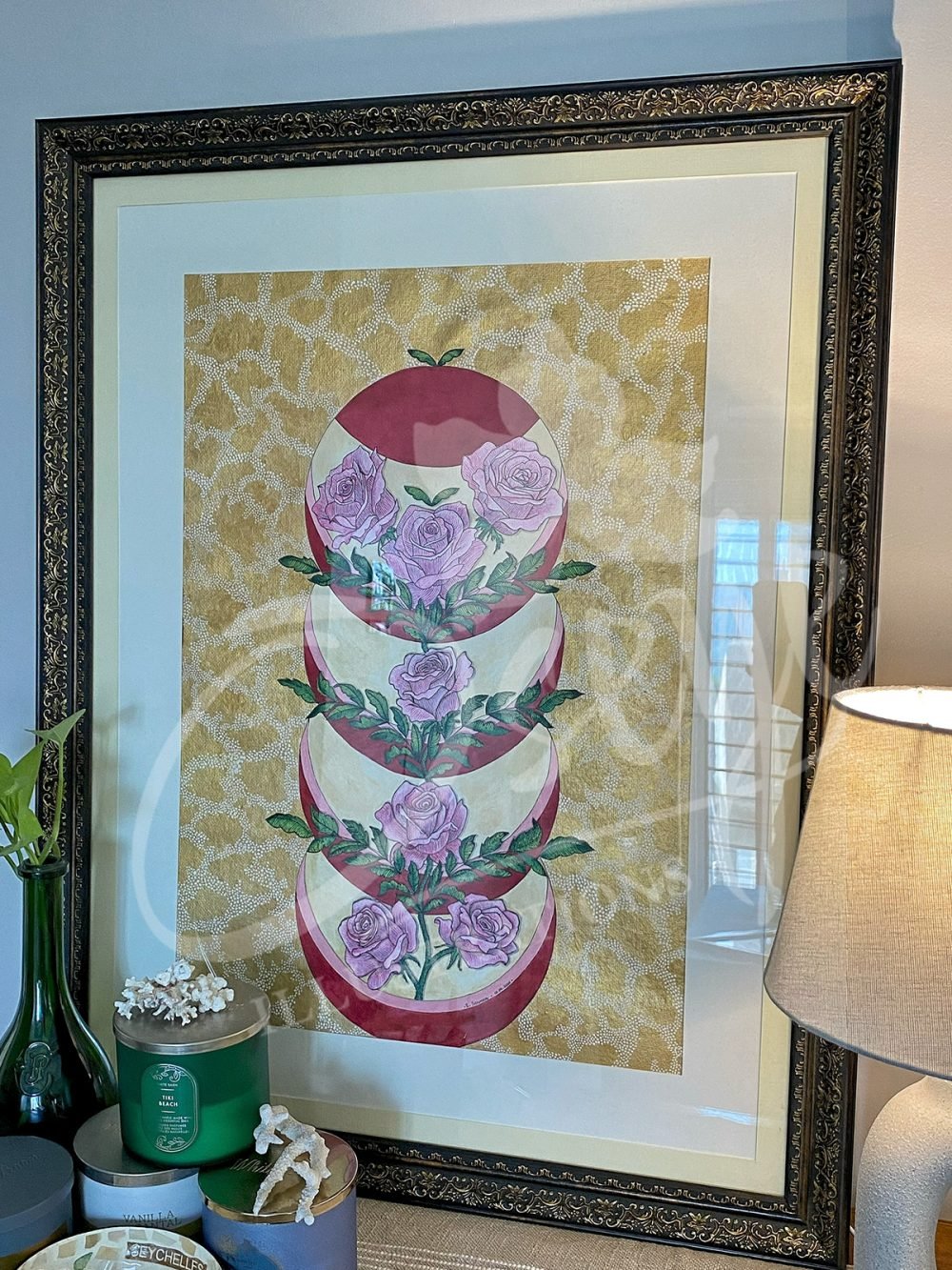 Roses in White Lattice